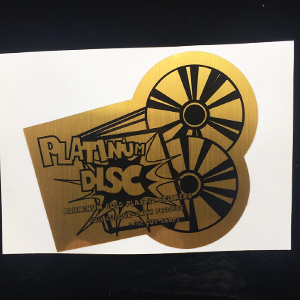 Aluminum Gold Plastic Sticker